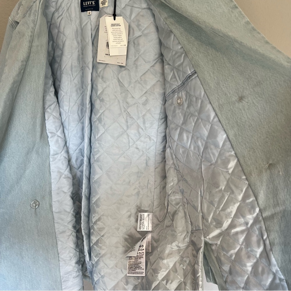 NWT Levi’s made & crafted light wash denim quilted sports coat blazer - Picture 16 of 16